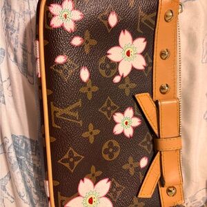 Louis Vuitton Brown and Pink Floral Clutch